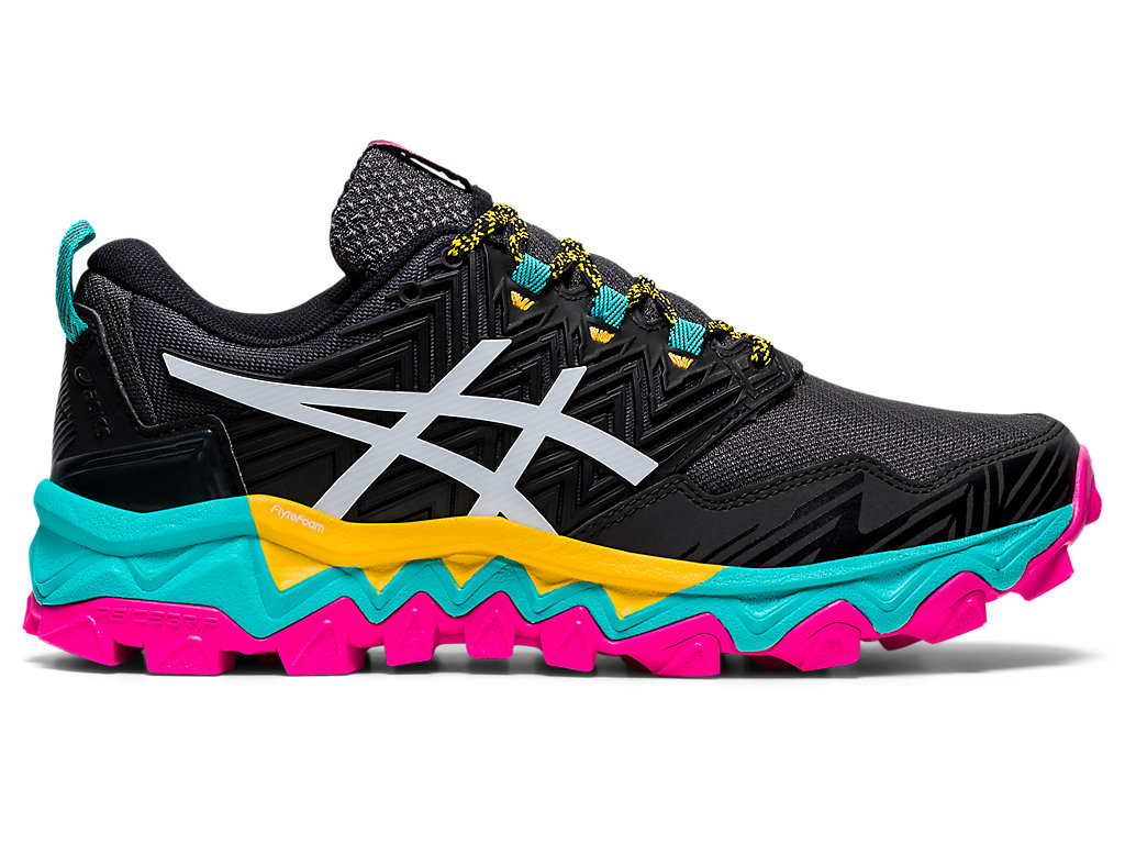 Women\'s Asics Gel-Fujitrabuco 8 Trail Running Shoes Black / White | 8153-FQYJN