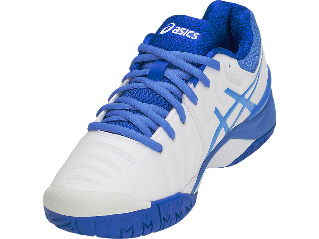 Women's Asics Gel-Resolution 7 Tennis Shoes White / Blue | 3607-BOKCI