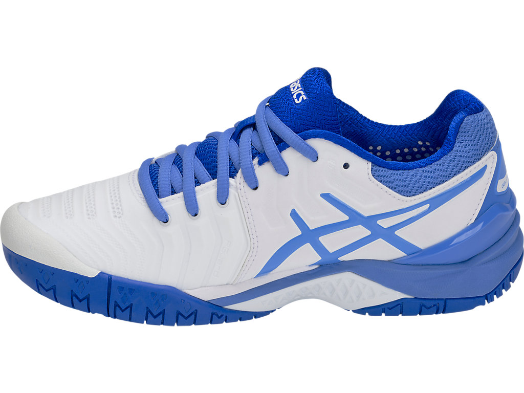 Women's Asics Gel-Resolution 7 Tennis Shoes White / Blue | 3607-BOKCI