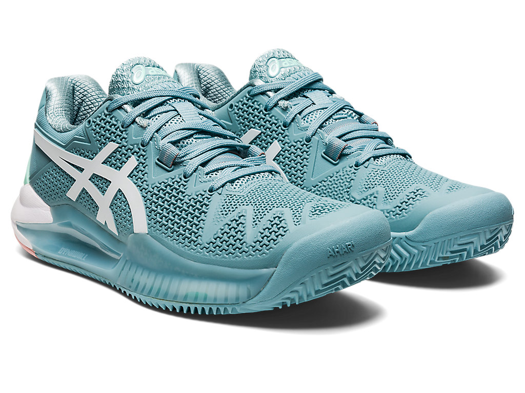 Women's Asics Gel-Resolution 8 Clay Tennis Shoes Blue / White | 2915-GPKHT