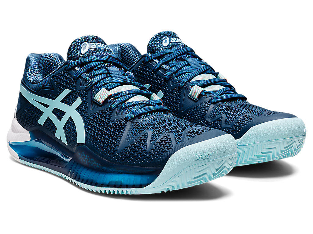 Women's Asics Gel-Resolution 8 Clay Tennis Shoes Light Indigo / Blue | 4780-NECJB