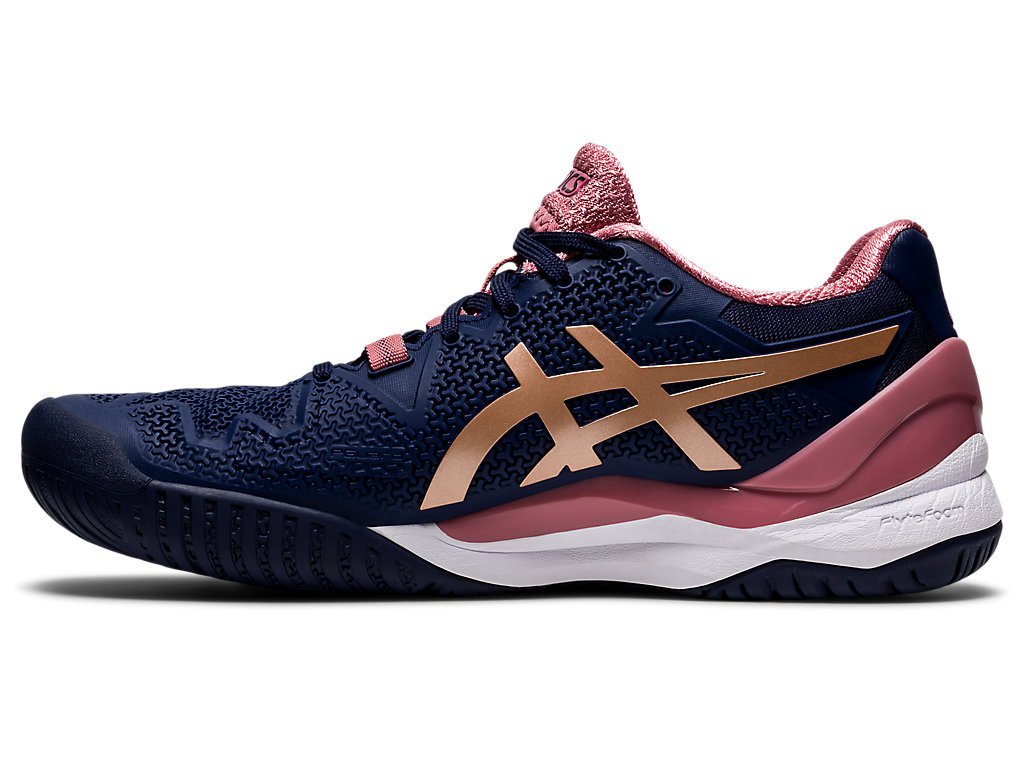 Women's Asics Gel-Resolution 8 Tennis Shoes Navy / Rose Gold | 1843-JIDCH