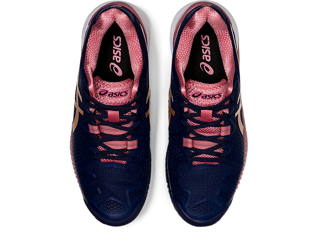 Women's Asics Gel-Resolution 8 Tennis Shoes Navy / Rose Gold | 1843-JIDCH