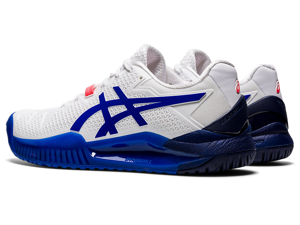 Women's Asics Gel-Resolution 8 Tennis Shoes White / Blue | 4831-BOQUG