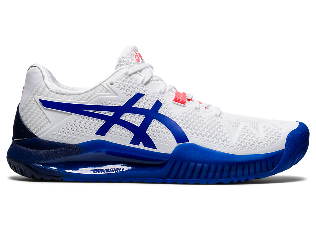 Women\'s Asics Gel-Resolution 8 Tennis Shoes White / Blue | 4831-BOQUG