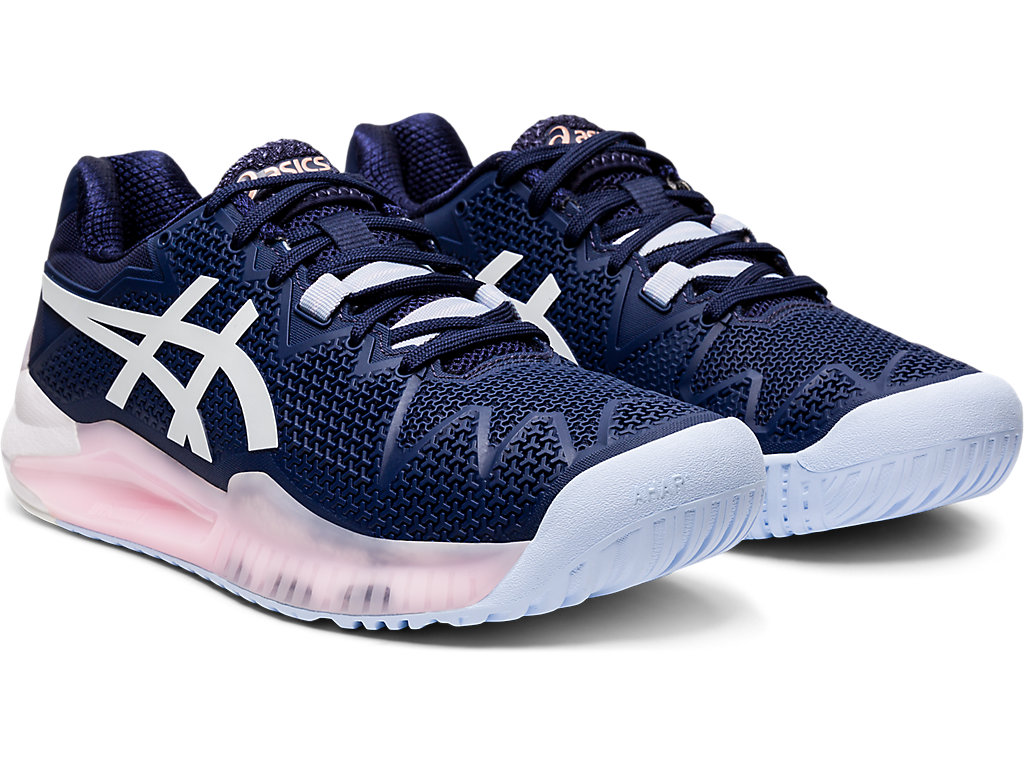 Women's Asics Gel-Resolution 8 Tennis Shoes Navy / White | 9021-XIHPL