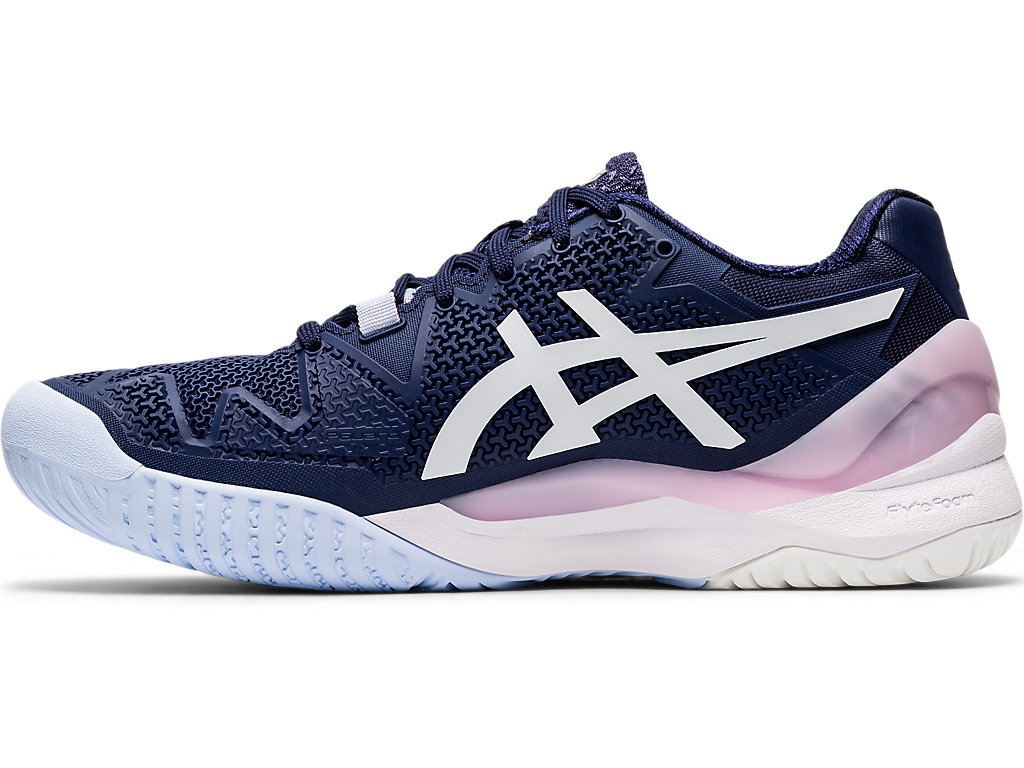 Women's Asics Gel-Resolution 8 Tennis Shoes Navy / White | 9021-XIHPL