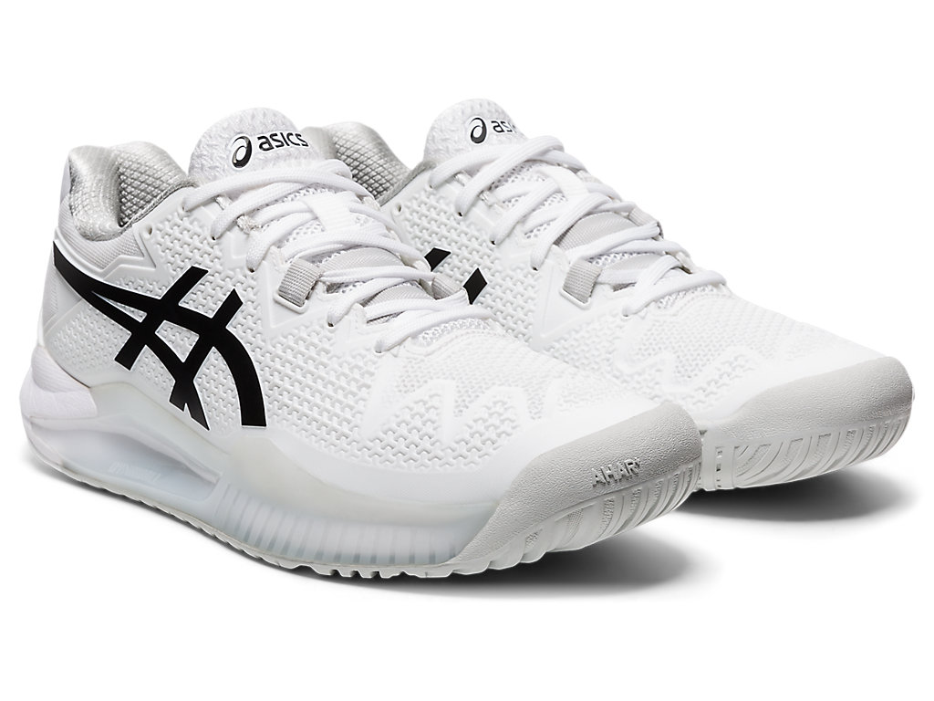 Women's Asics Gel-Resolution 8 Tennis Shoes White / Black | 9613-JVXDY