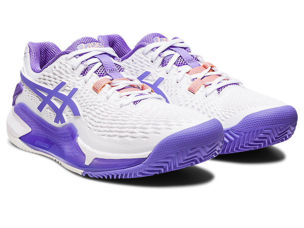 Women's Asics Gel-Resolution 9 Clay Tennis Shoes White | 4160-WADKJ