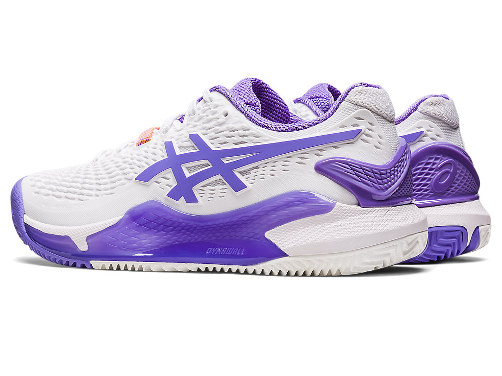 Women's Asics Gel-Resolution 9 Clay Tennis Shoes White | 4160-WADKJ