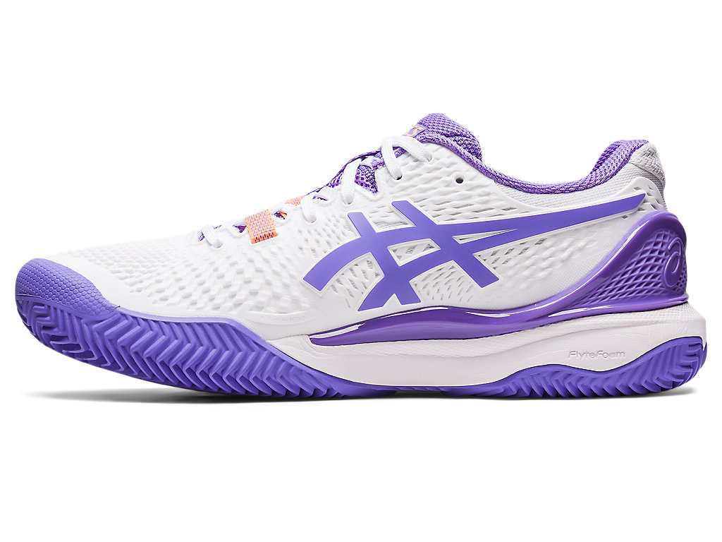 Women's Asics Gel-Resolution 9 Clay Tennis Shoes White | 4160-WADKJ