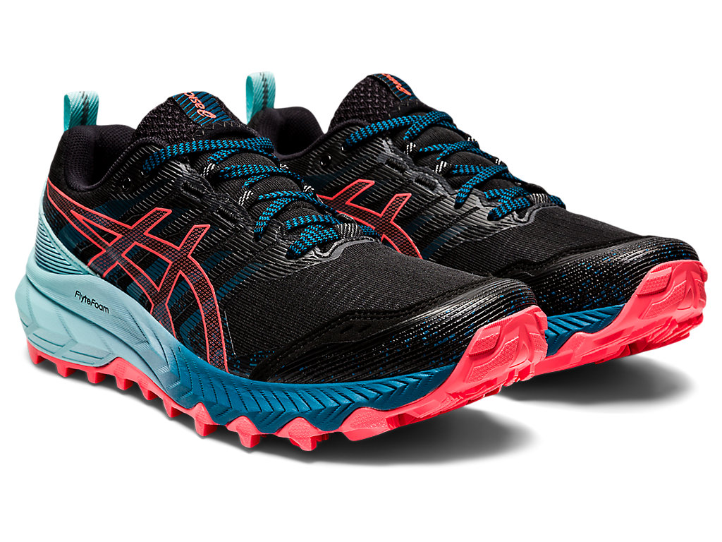 Women's Asics Gel-Trabuco 9 Trail Running Shoes Black / Coral | 9571-SLREC