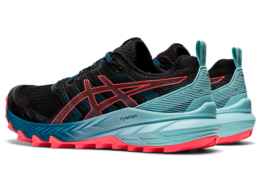 Women's Asics Gel-Trabuco 9 Trail Running Shoes Black / Coral | 9571-SLREC