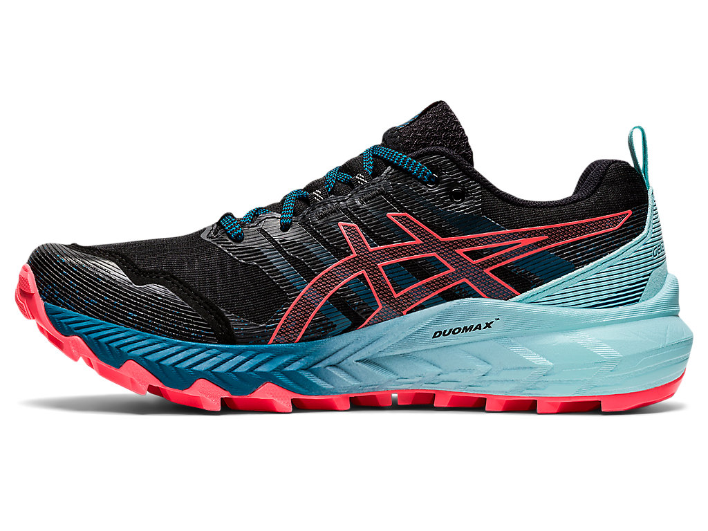 Women's Asics Gel-Trabuco 9 Trail Running Shoes Black / Coral | 9571-SLREC