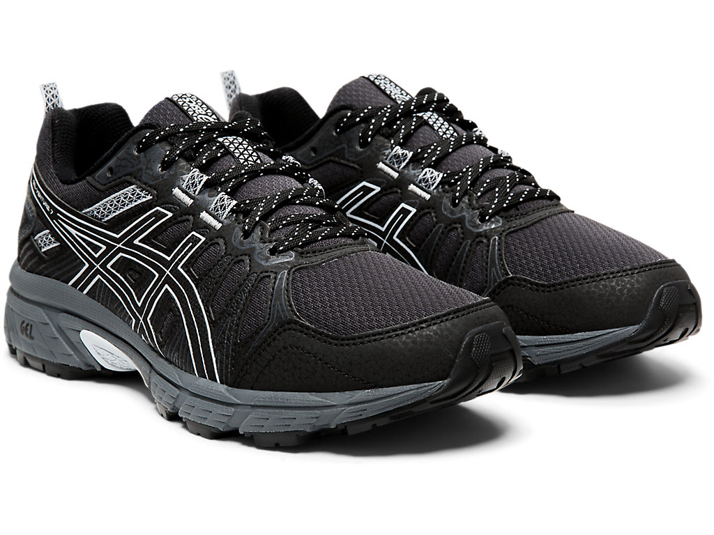 Women's Asics Gel-Venture 7 Trail Running Shoes Black / Grey | 4917-KNVSC