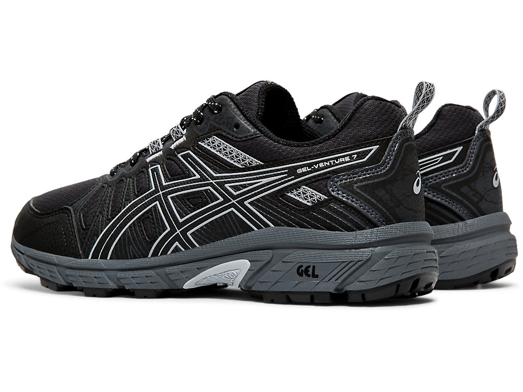 Women's Asics Gel-Venture 7 Trail Running Shoes Black / Grey | 4917-KNVSC