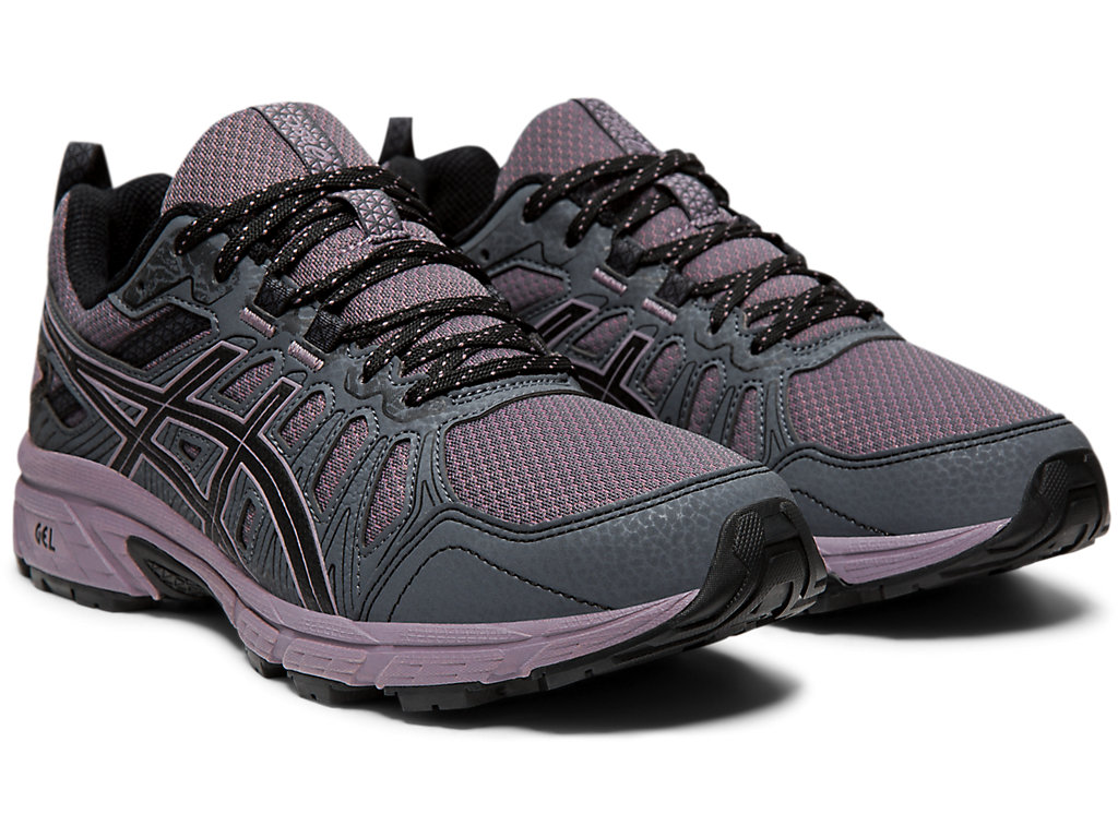 Women's Asics Gel-Venture 7 Trail Running Shoes Grey / Purple Pink | 6385-XYPGC