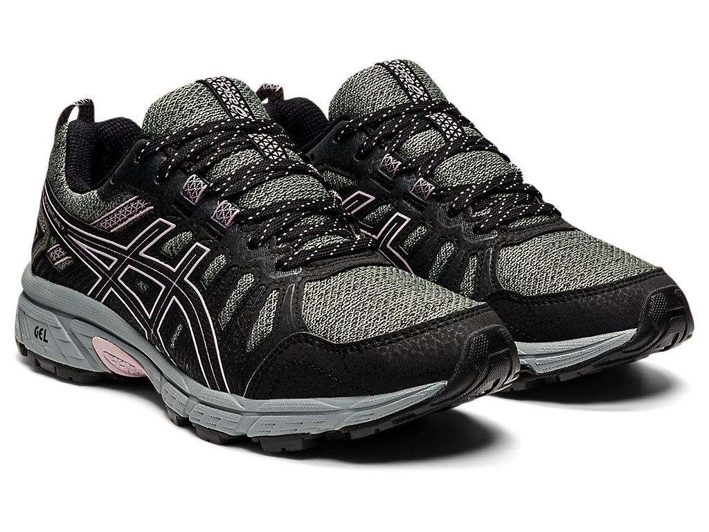 Women's Asics Gel-Venture 7 Trail Running Shoes Green / Rose | 7306-SKCTY