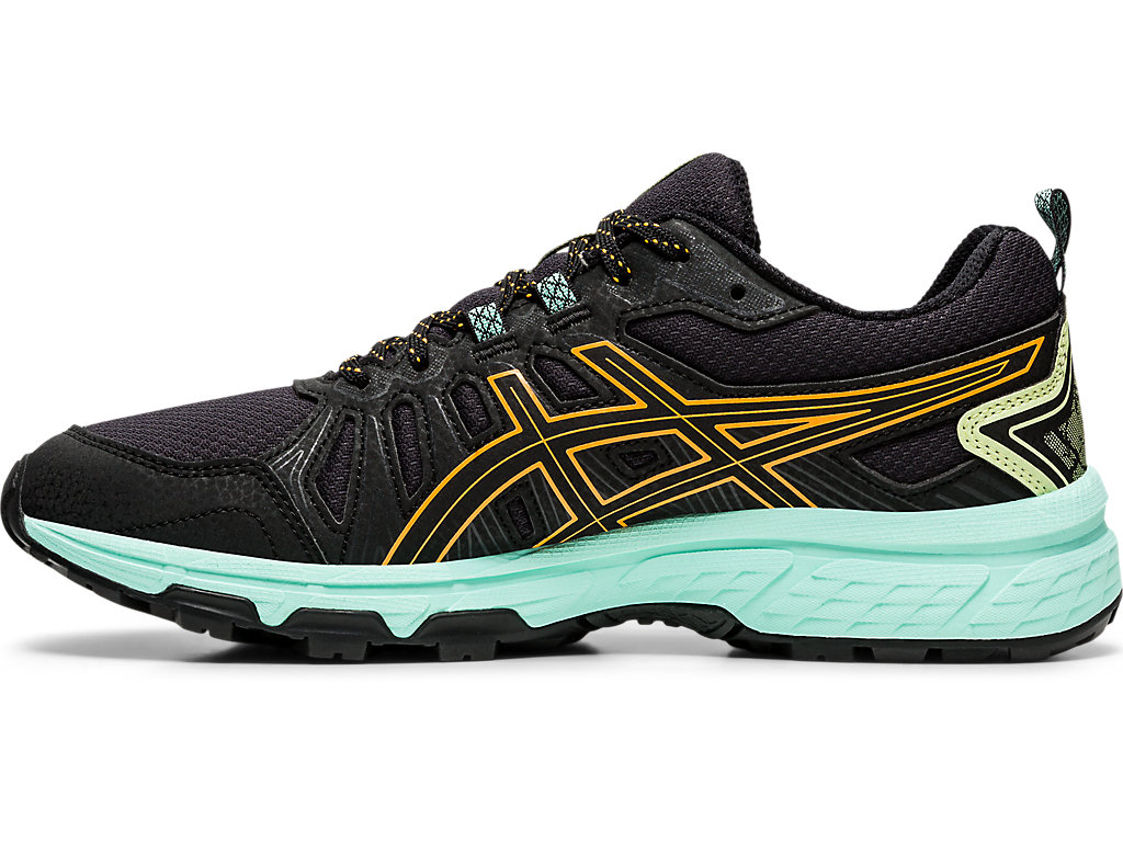 Women's Asics Gel-Venture 7 Trail Running Shoes Black / Orange | 8139-PMNWO