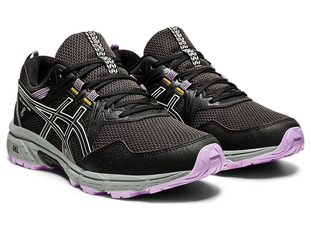 Women's Asics Gel-Venture 8 Trail Running Shoes Black / White | 0832-KTNIY