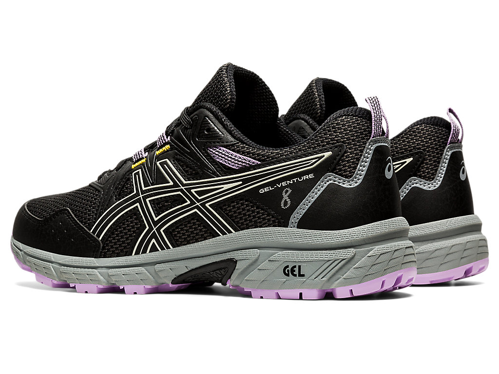 Women's Asics Gel-Venture 8 Trail Running Shoes Black / White | 0832-KTNIY