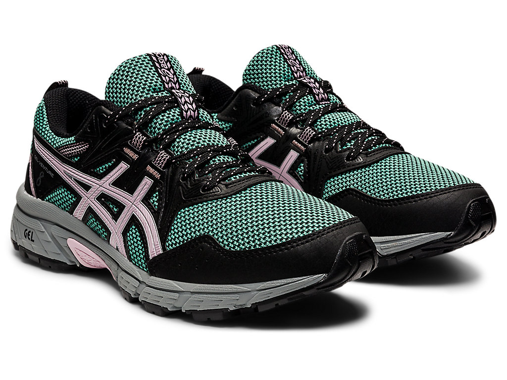 Women's Asics Gel-Venture 8 Trail Running Shoes Olive / Rose | 2301-VWNKY