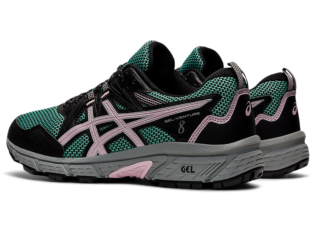 Women's Asics Gel-Venture 8 Trail Running Shoes Olive / Rose | 2301-VWNKY