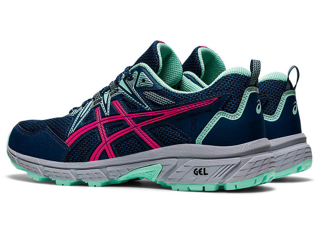 Women's Asics Gel-Venture 8 Trail Running Shoes Blue / Pink | 3976-EHFBJ