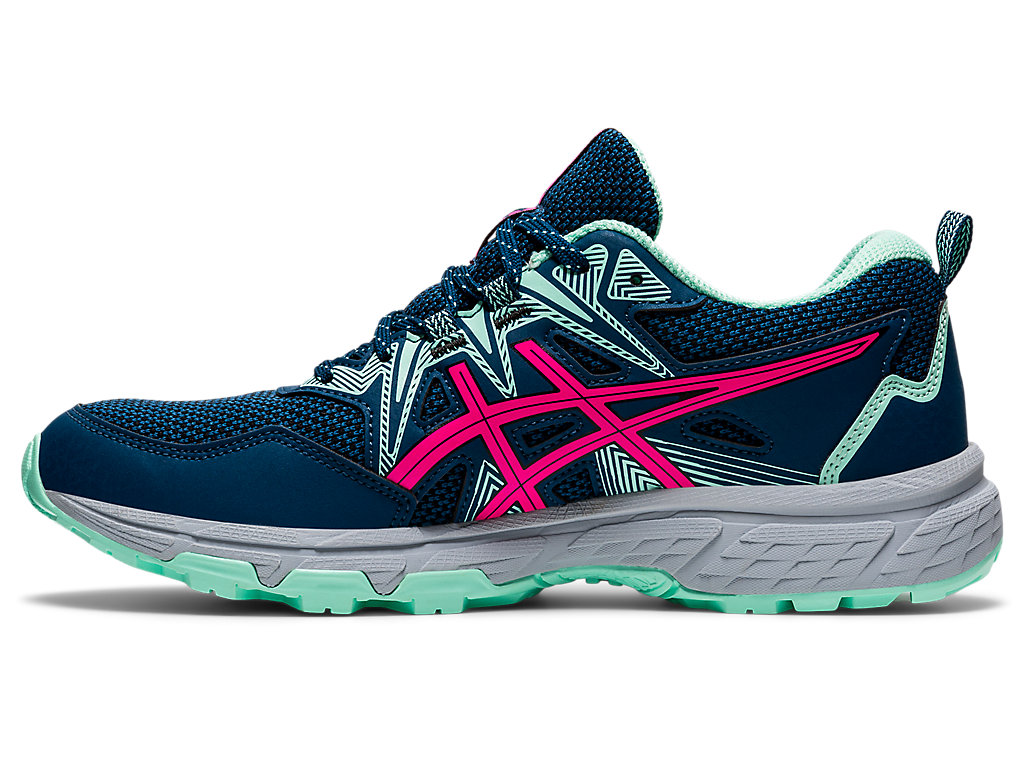 Women's Asics Gel-Venture 8 Trail Running Shoes Blue / Pink | 3976-EHFBJ