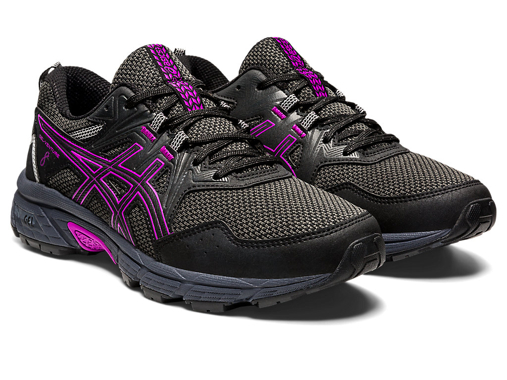 Women's Asics Gel-Venture 8 Trail Running Shoes Black / Purple | 5312-ARKWP