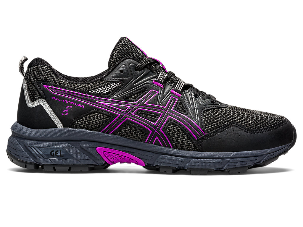 Women\'s Asics Gel-Venture 8 Trail Running Shoes Black / Purple | 5312-ARKWP