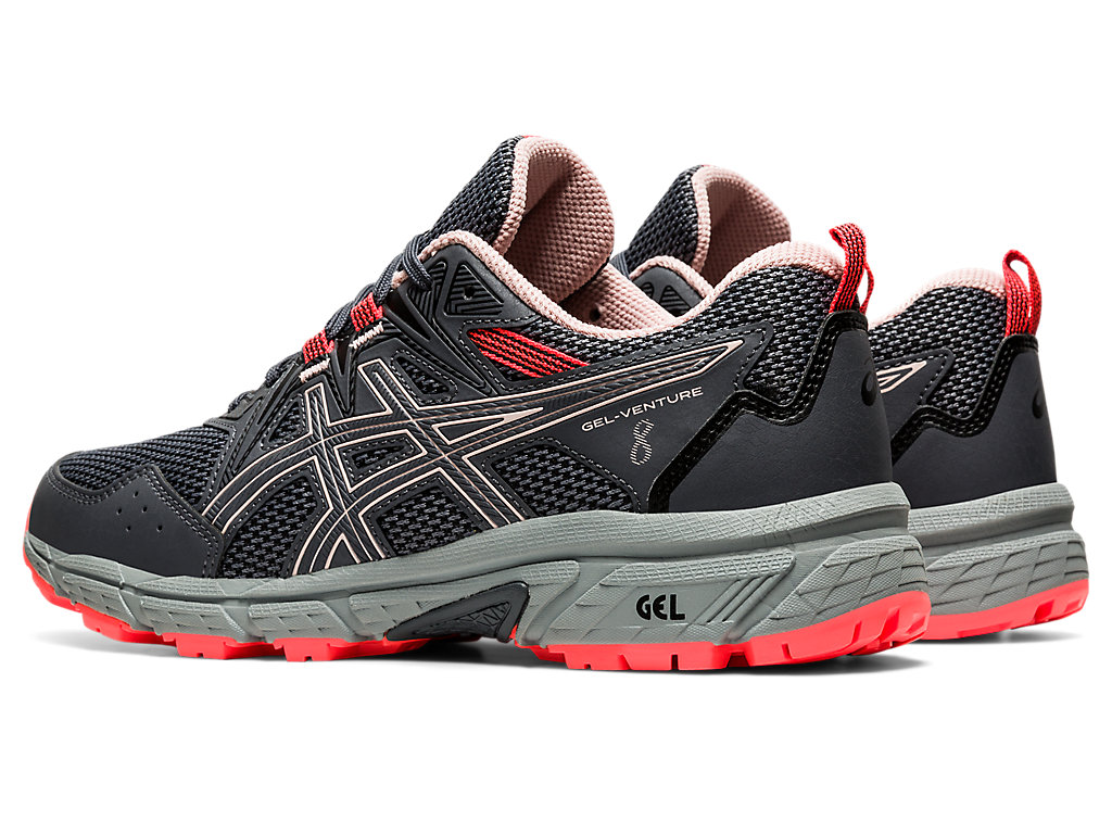 Women's Asics Gel-Venture 8 Trail Running Shoes Grey / Coral | 5760-NBPQJ