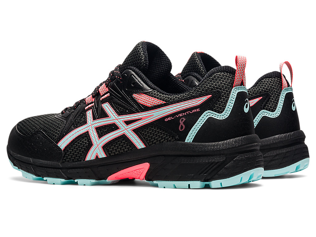 Women's Asics Gel-Venture 8 Trail Running Shoes Black / Blue | 5837-ETXKR