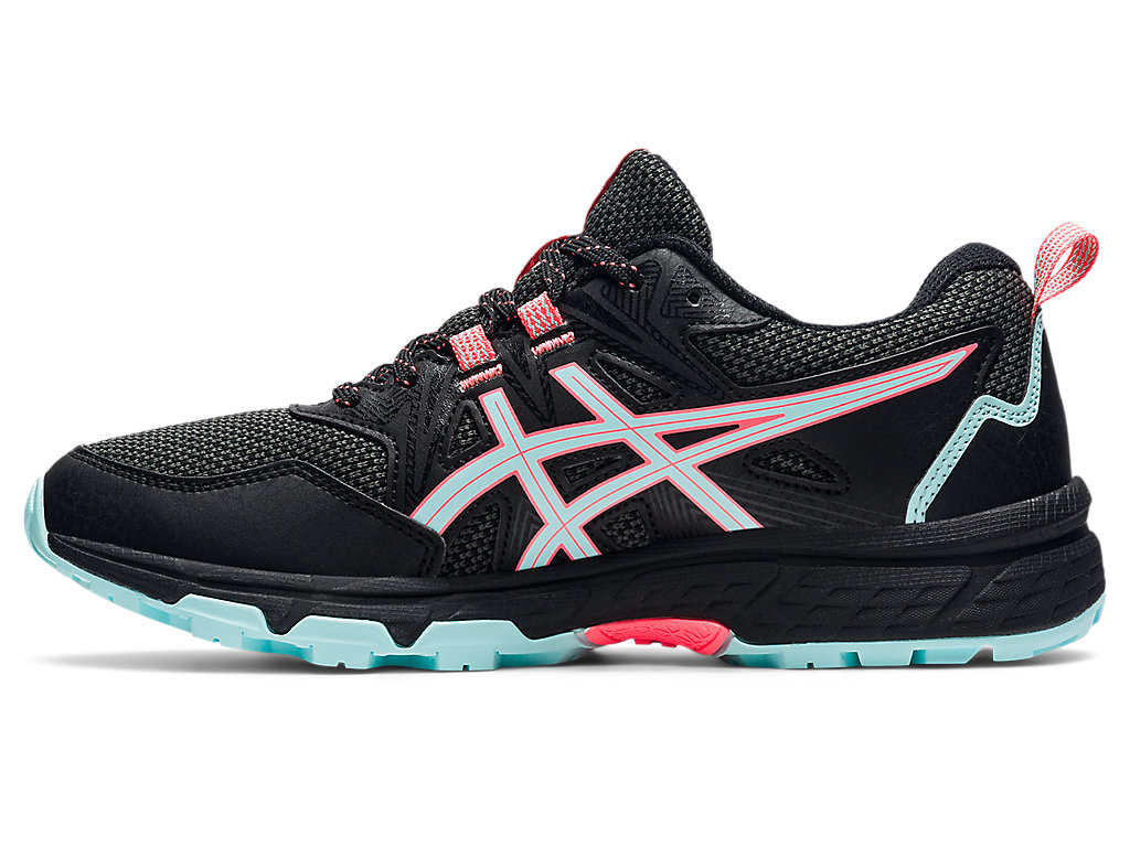 Women's Asics Gel-Venture 8 Trail Running Shoes Black / Blue | 5837-ETXKR