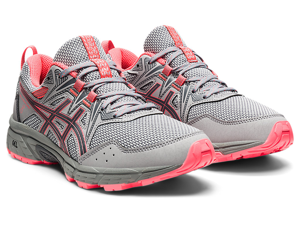 Women's Asics Gel-Venture 8 Trail Running Shoes Grey / Coral | 8437-JNVFC