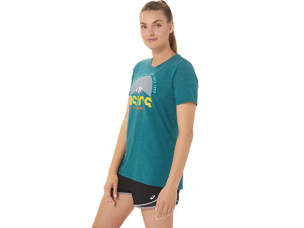 Women's Asics Gsg Since 1977 Adventure Crew T Shirts Deep Green | 4321-YKIMZ