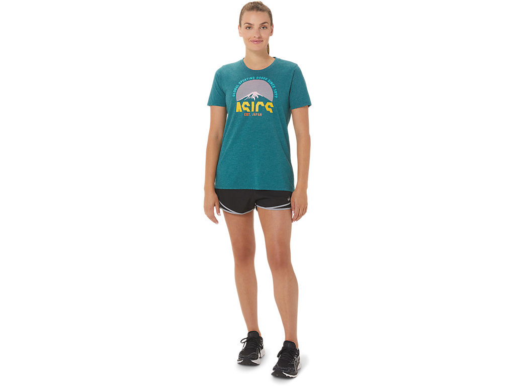 Women's Asics Gsg Since 1977 Adventure Crew T Shirts Deep Green | 4321-YKIMZ