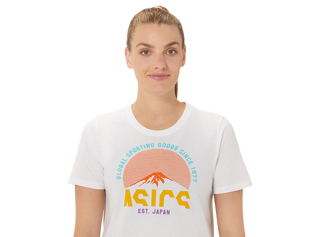 Women's Asics Gsg Since 1977 Adventure Crew T Shirts White | 9061-ELMNZ