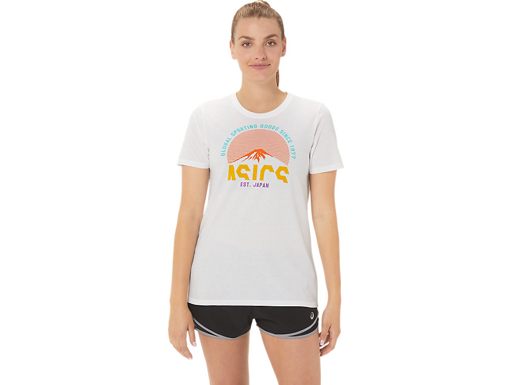 Women\'s Asics Gsg Since 1977 Adventure Crew T Shirts White | 9061-ELMNZ