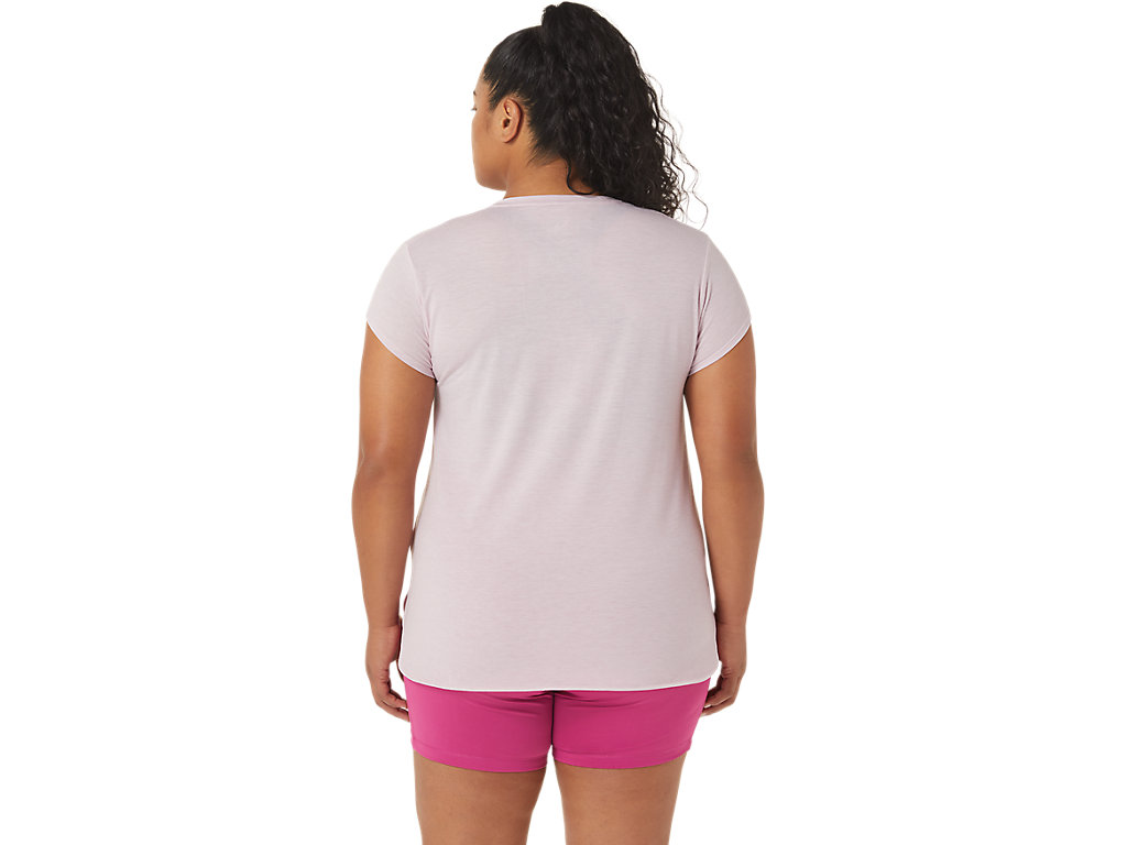 Women's Asics Heather Vneck T Shirts Rose | 6483-BJZIC