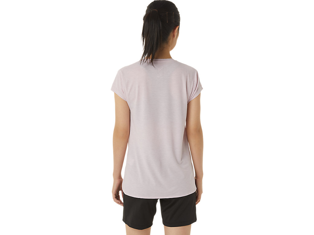 Women's Asics Heather Vneck T Shirts Rose | 6483-BJZIC