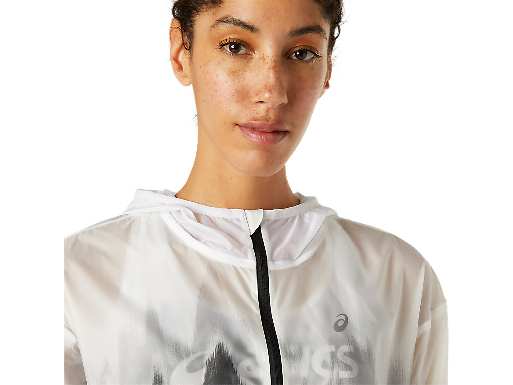 Women's Asics Kasane Graphic Lite Jackets White | 3608-DZSYM