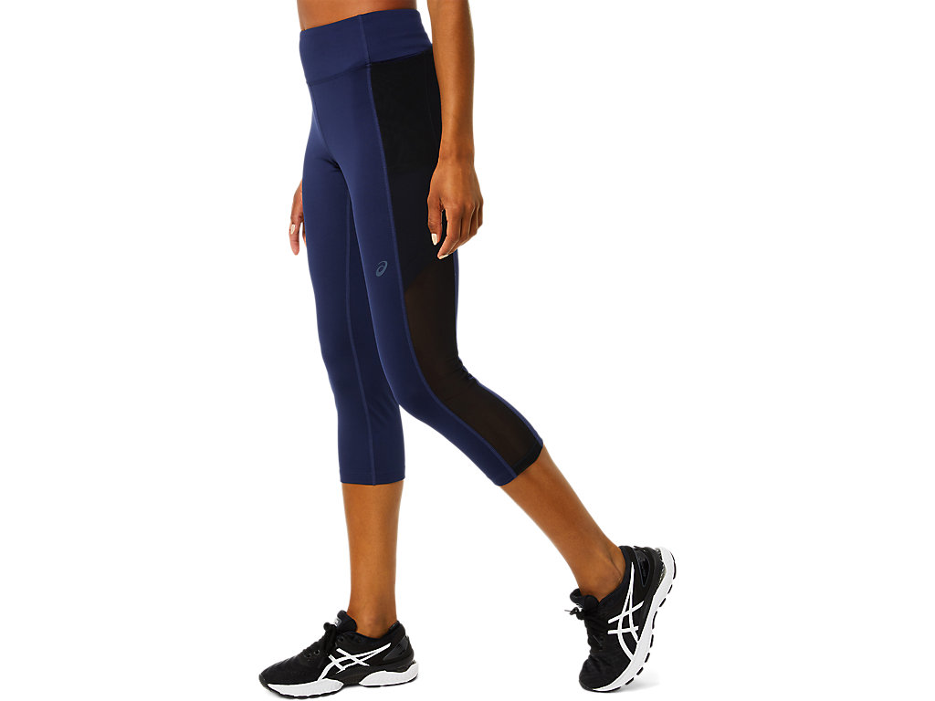 Women's Asics Kate Pocket Capri Leggings Navy | 0158-ZNBSY