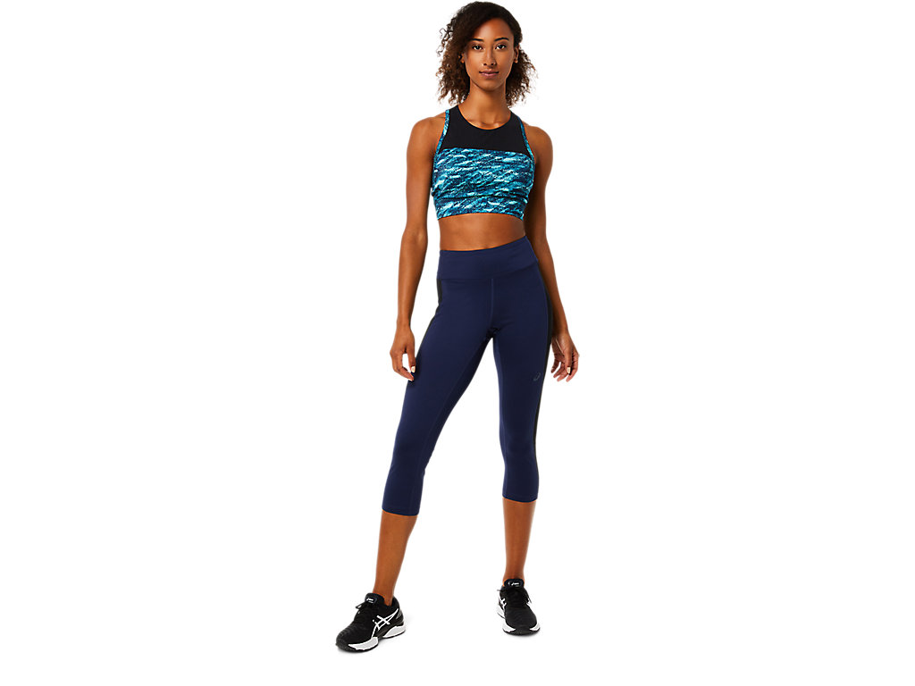 Women's Asics Kate Pocket Capri Leggings Navy | 0158-ZNBSY