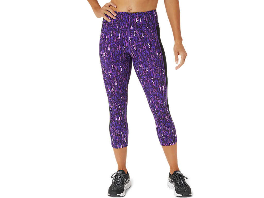 Women\'s Asics Kate Pocket Capri Leggings Purple / Black | 7352-XQFKD