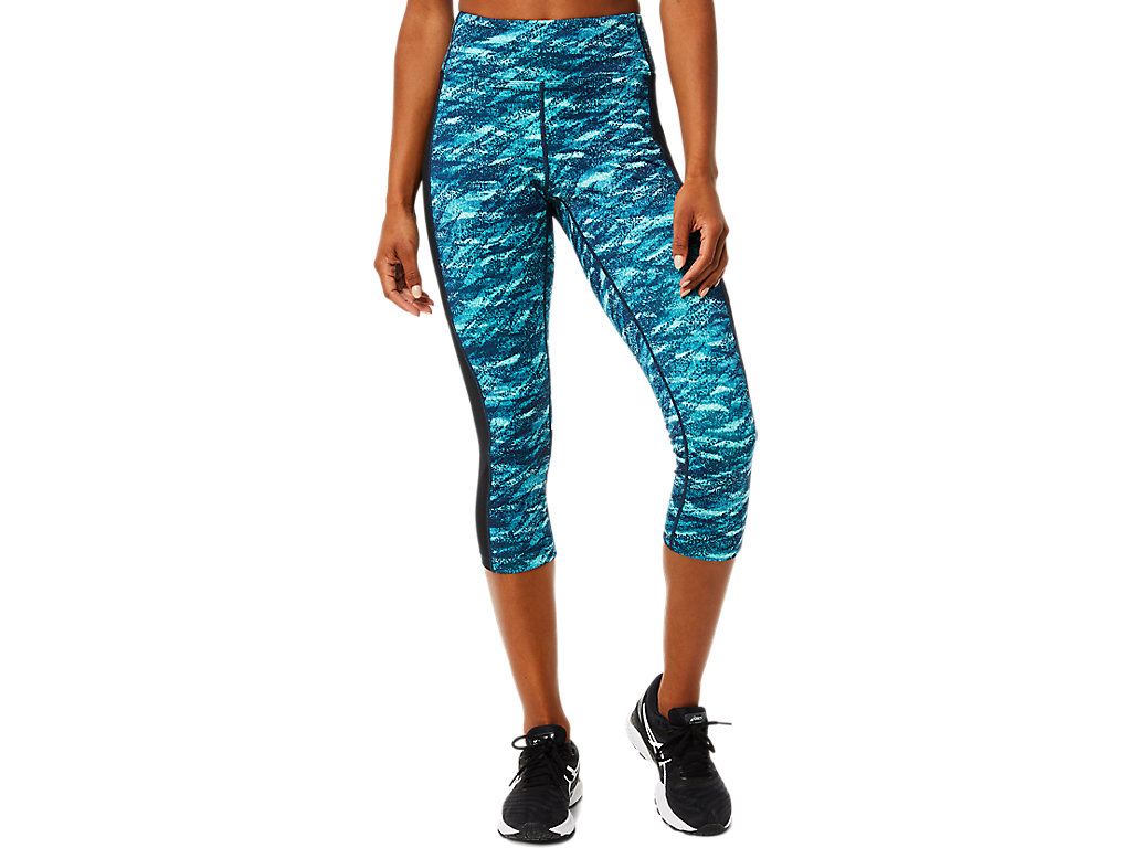 Women\'s Asics Kate Pocket Capri Leggings Navy / Multicolor | 9760-MISWU