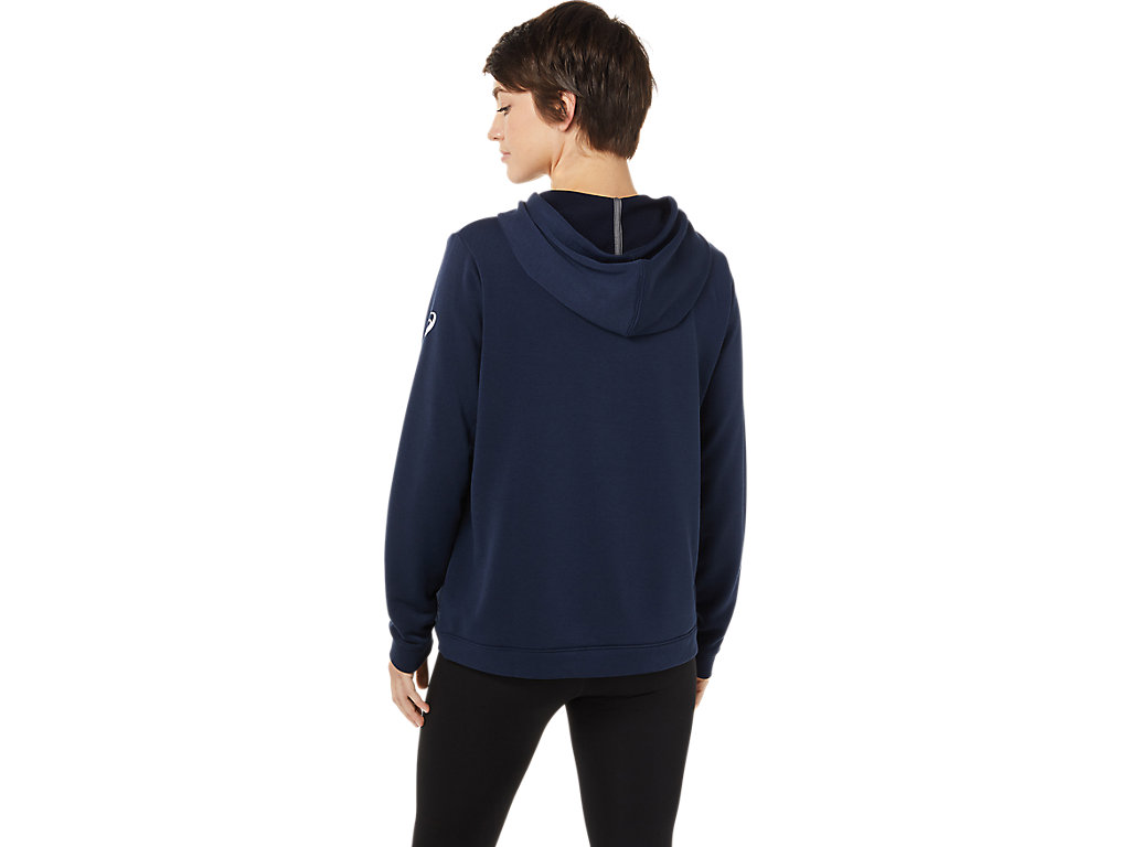 Women's Asics Lam Hoodie Navy | 5987-FQHIB