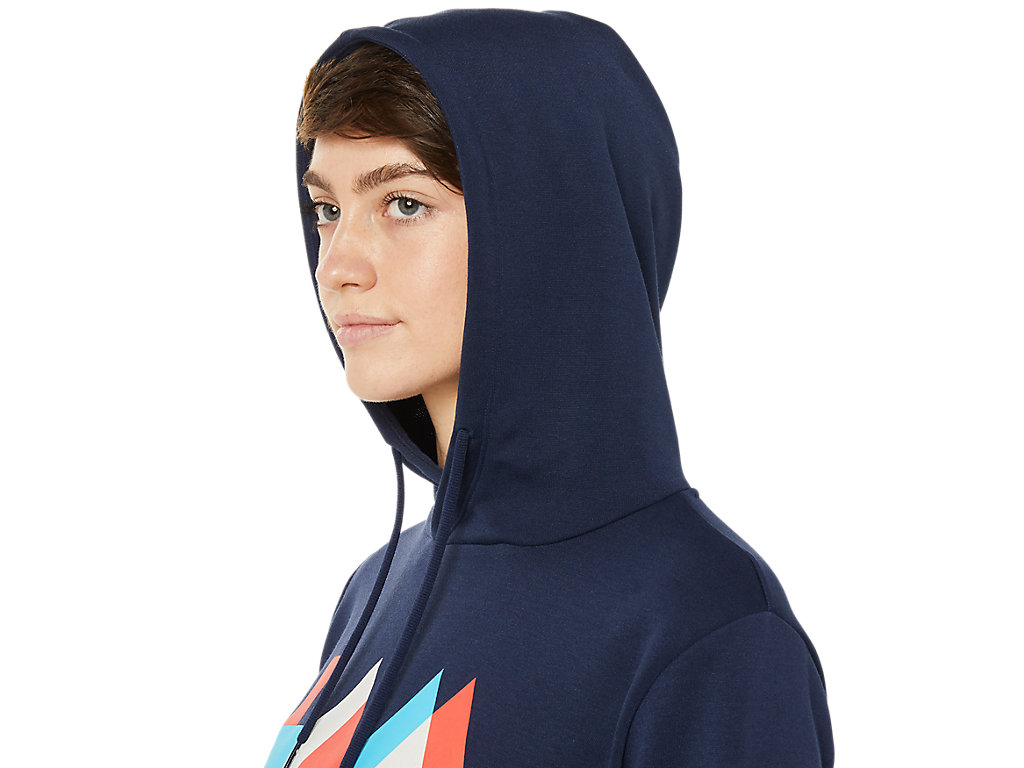 Women's Asics Lam Hoodie Navy | 5987-FQHIB