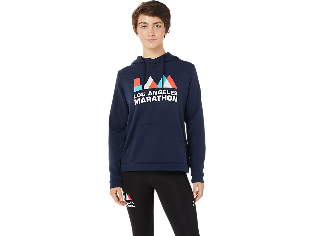 Women\'s Asics Lam Hoodie Navy | 5987-FQHIB