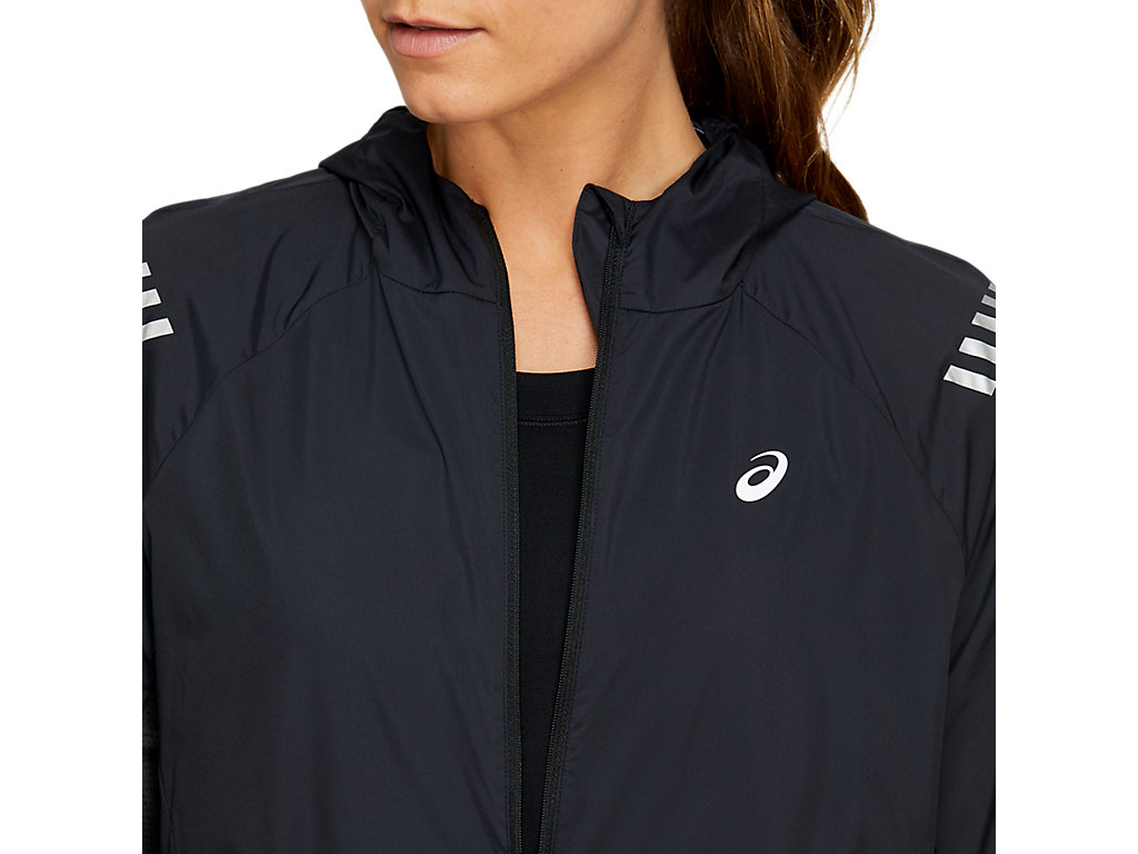 Women's Asics Lite-Show Jackets Black / Deep Grey | 1837-MCSXB